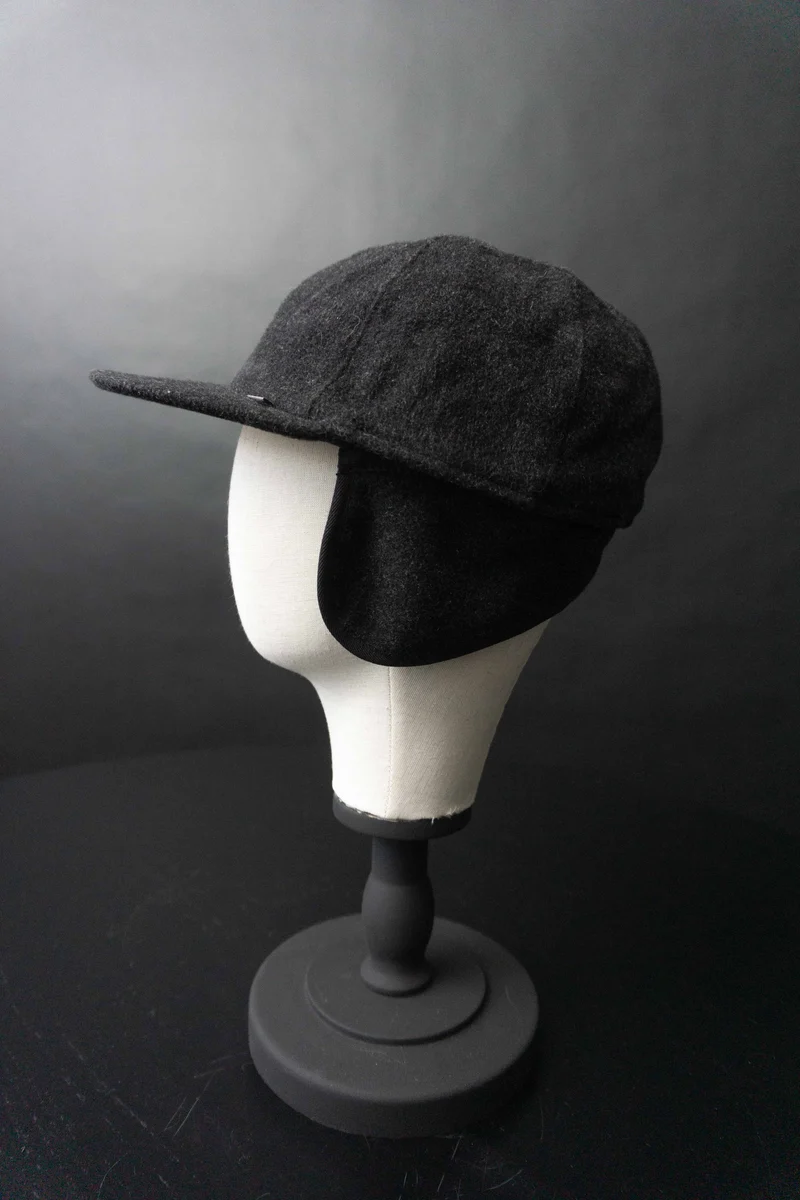 Vintage Mütze, Grau Wolle, S