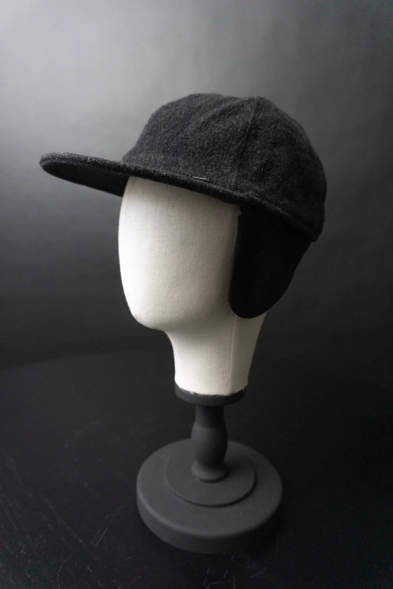 Vintage Mütze, Grau Wolle, S