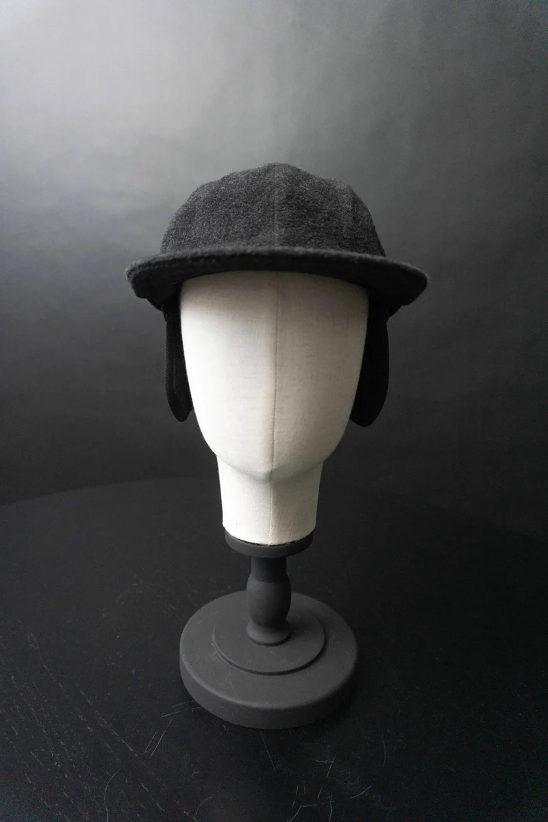 Vintage Mütze, Grau Wolle, S