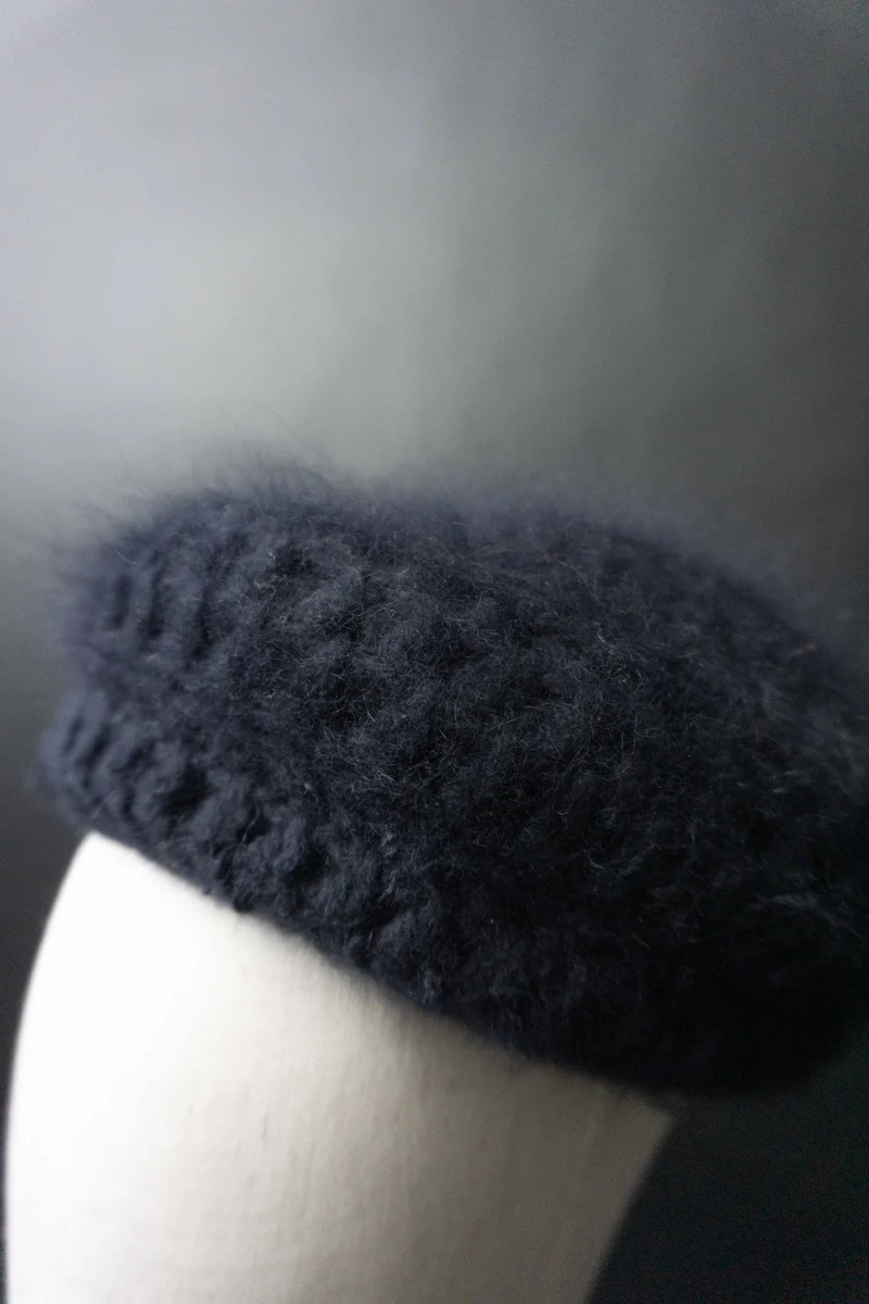 Vintage Angora Mütze Navy, S–M