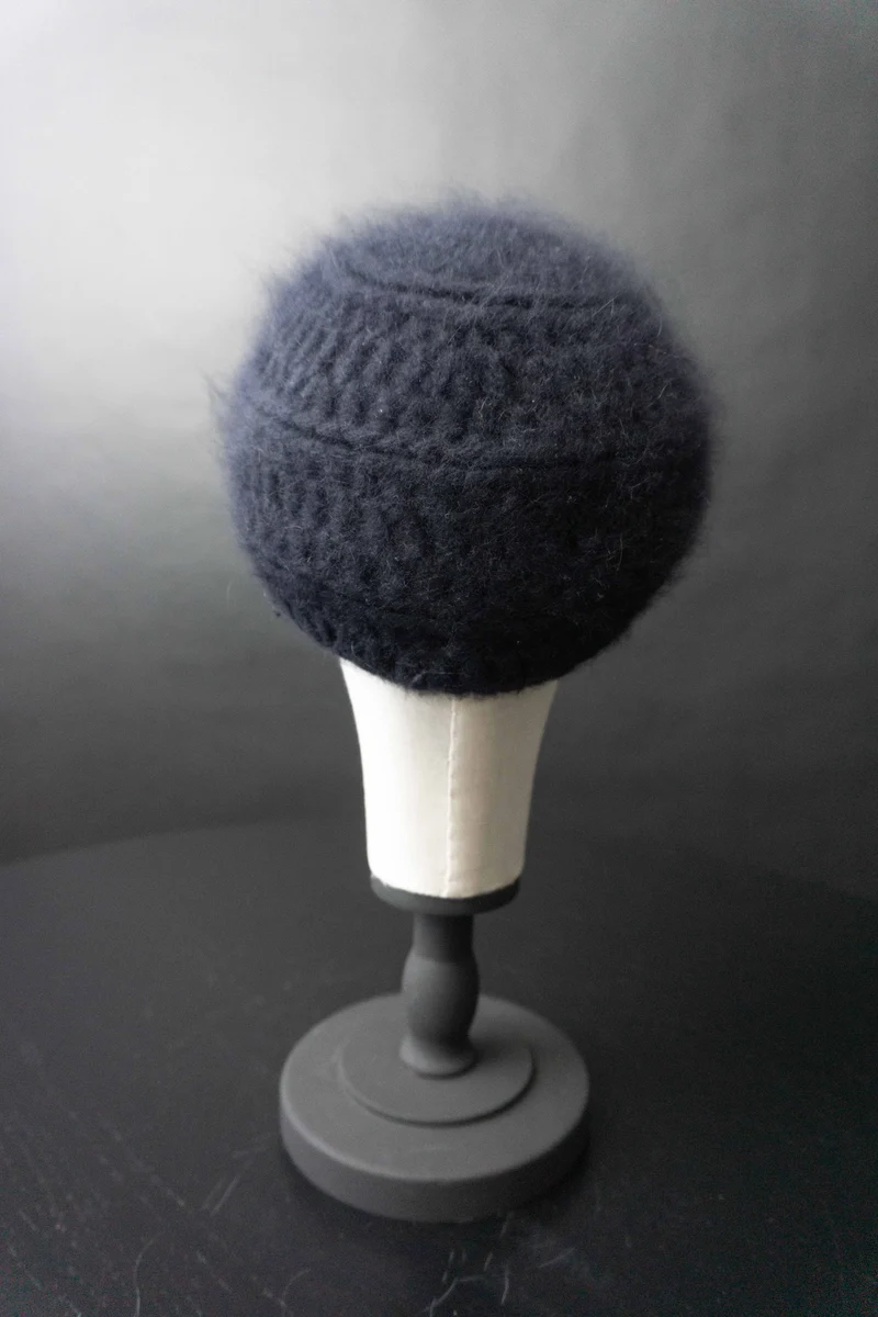 Vintage Angora Mütze Navy, S–M