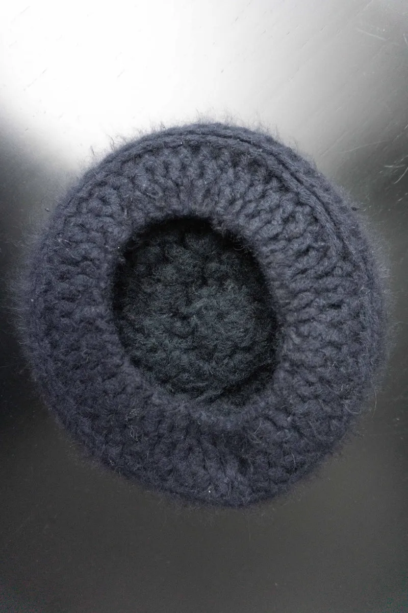 Vintage Angora Mütze Navy, S–M