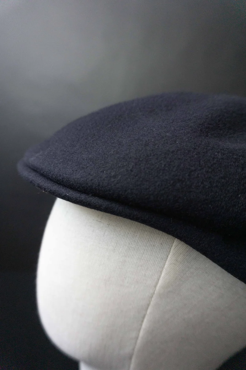 Vintage Schiebermütze, Wolle, Navy, M