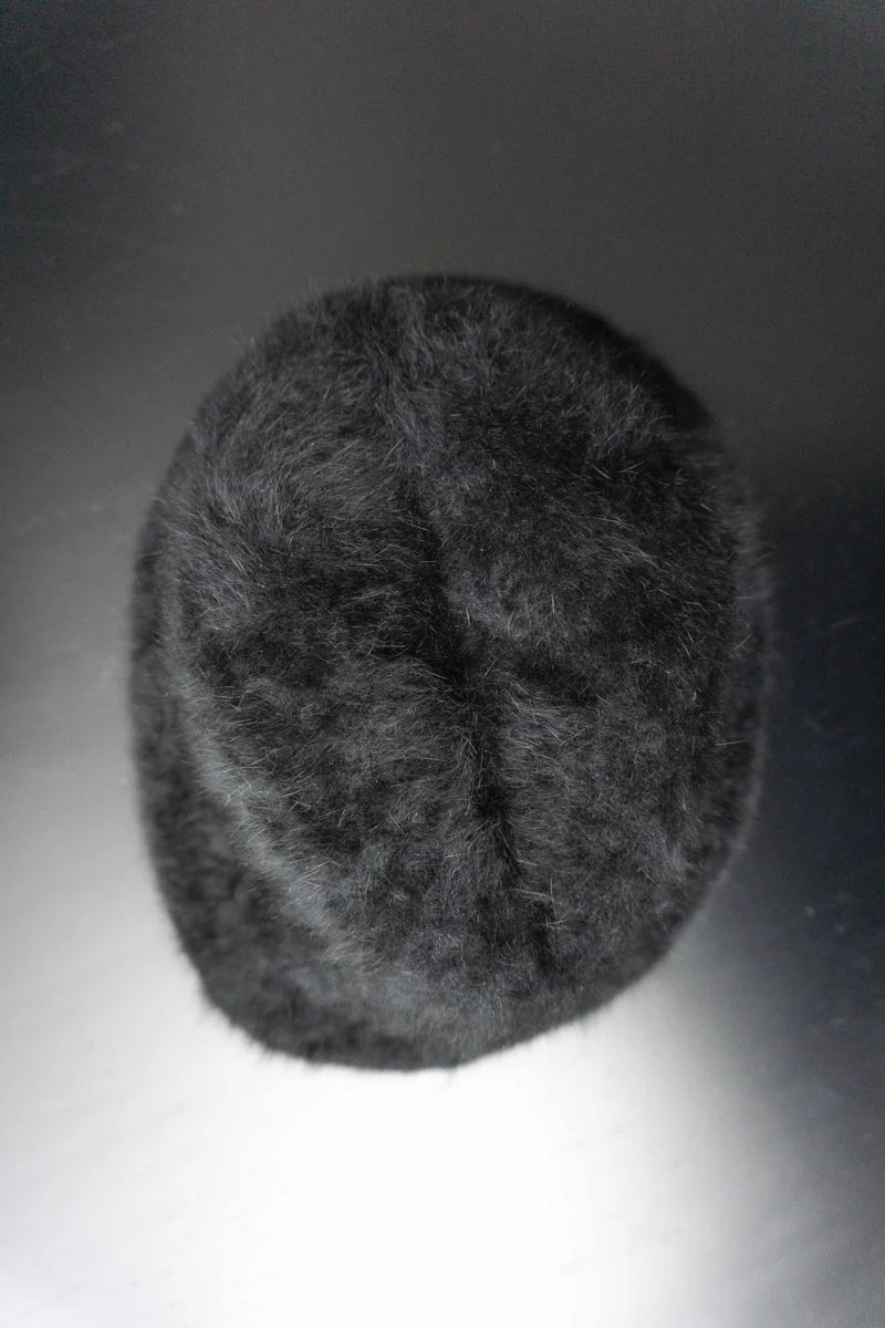 Vintage Hut Angora, Schwarz, M