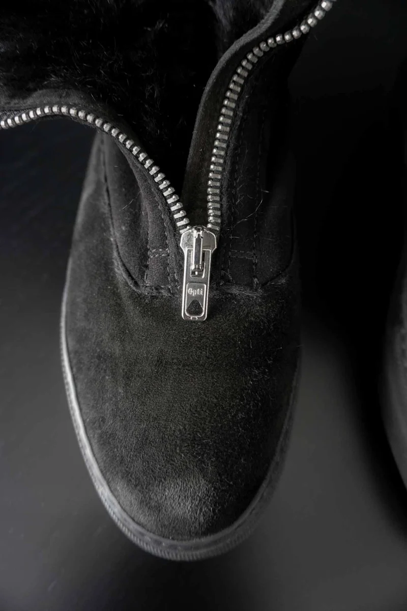 Y2K Platform Boots, Lammfell, 38/39