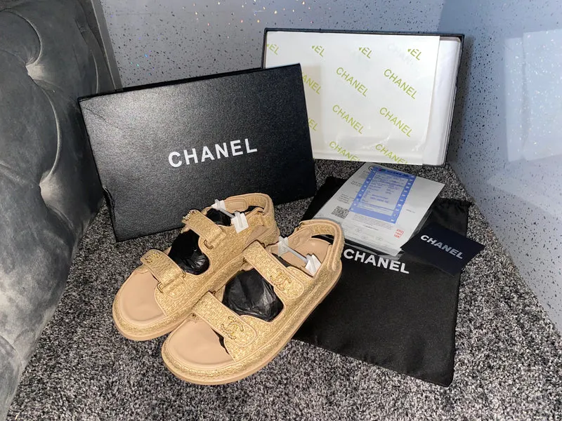 Beige C Strapped Sandals
