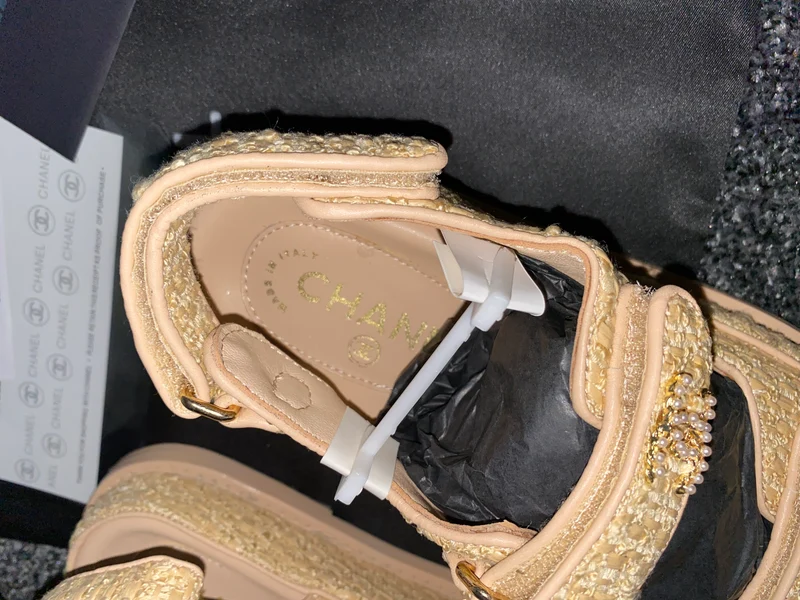 Beige C Strapped Sandals