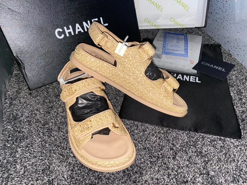 Beige C Strapped Sandals