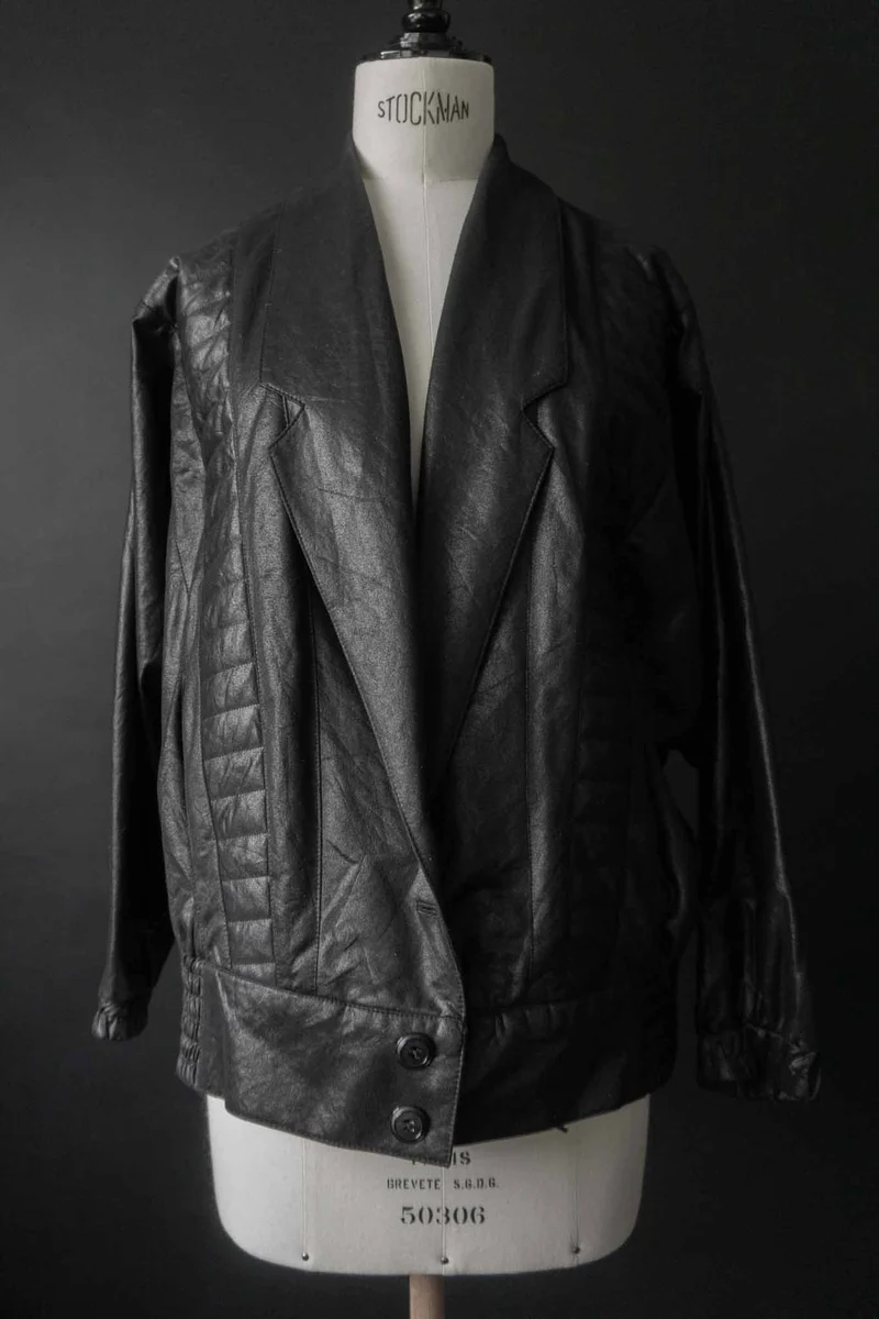 Vintage Blousonjacke Schwarz, M–L