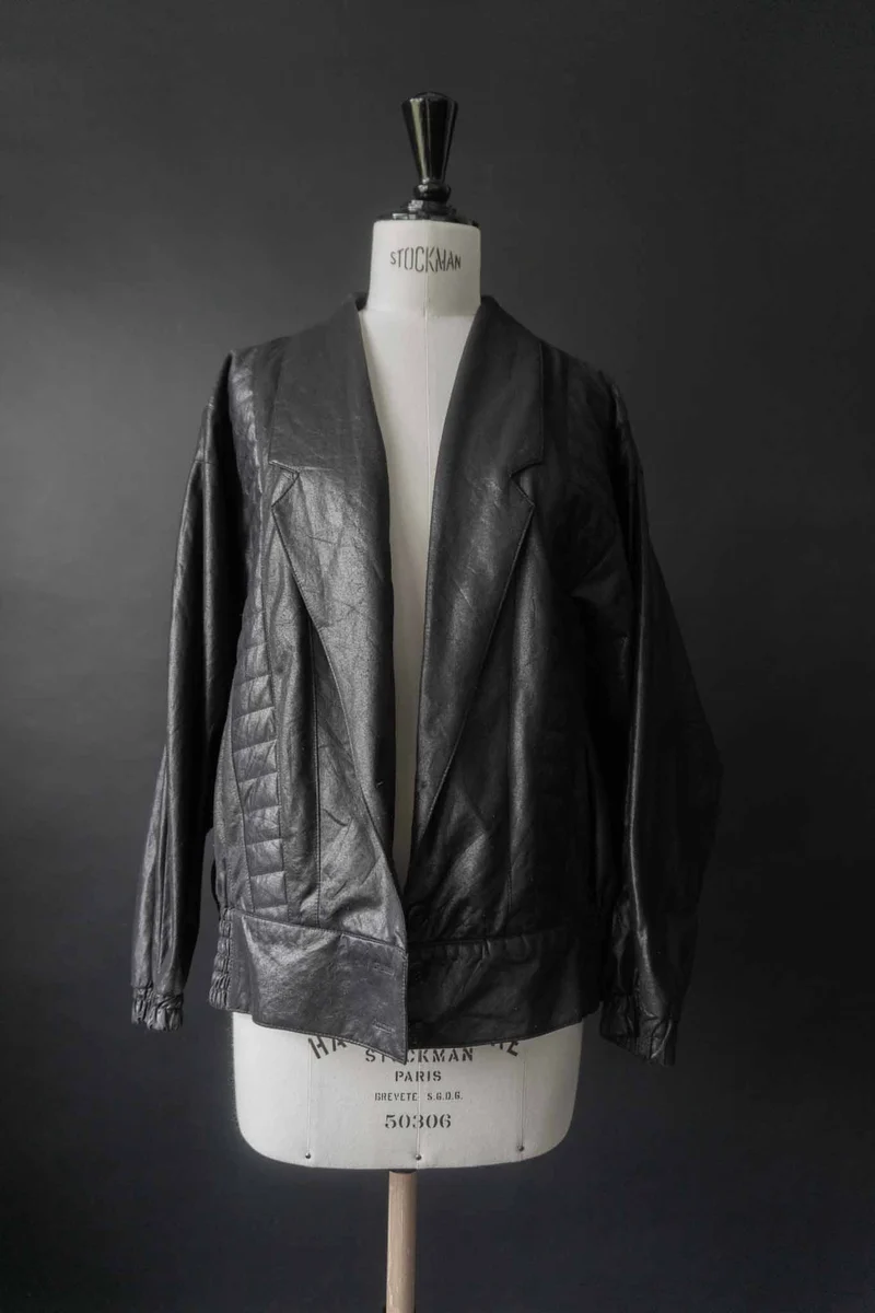 Vintage Blousonjacke Schwarz, M–L