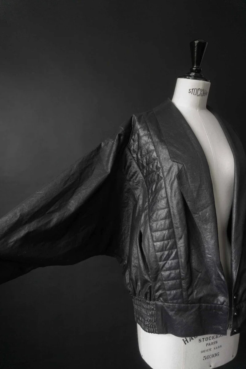 Vintage Blousonjacke Schwarz, M–L