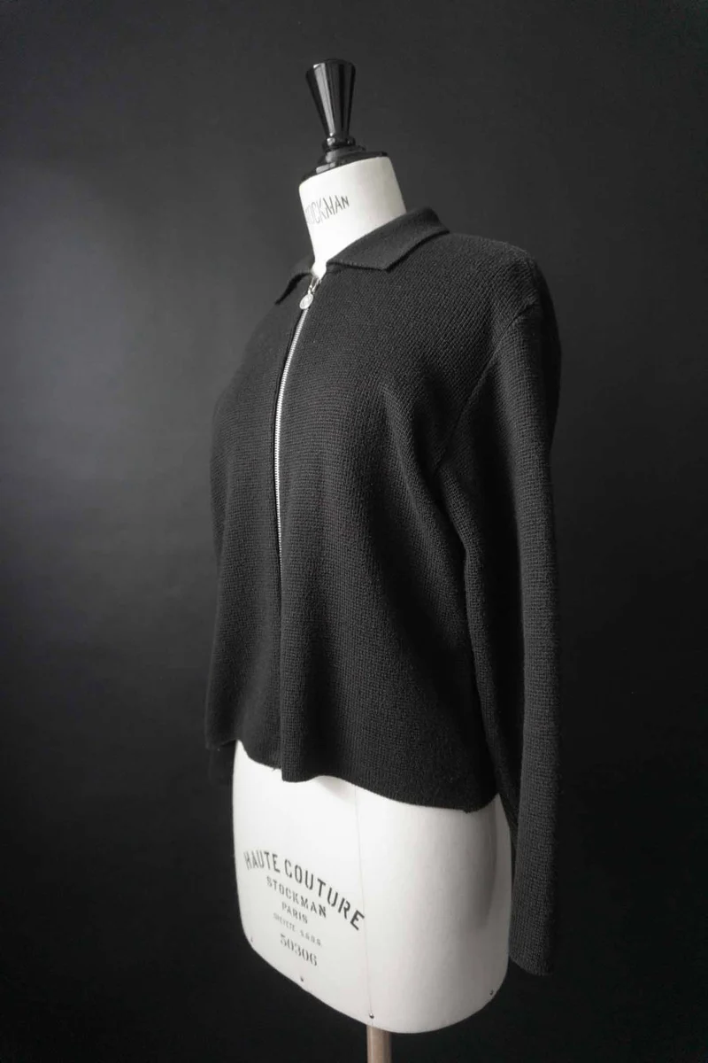 Vintage Strickjacke, Zipper, S–M