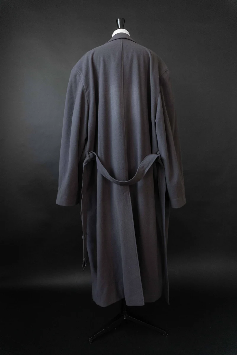 Vintage oversized Mantel Kaschmir Taubenblau, M–XL