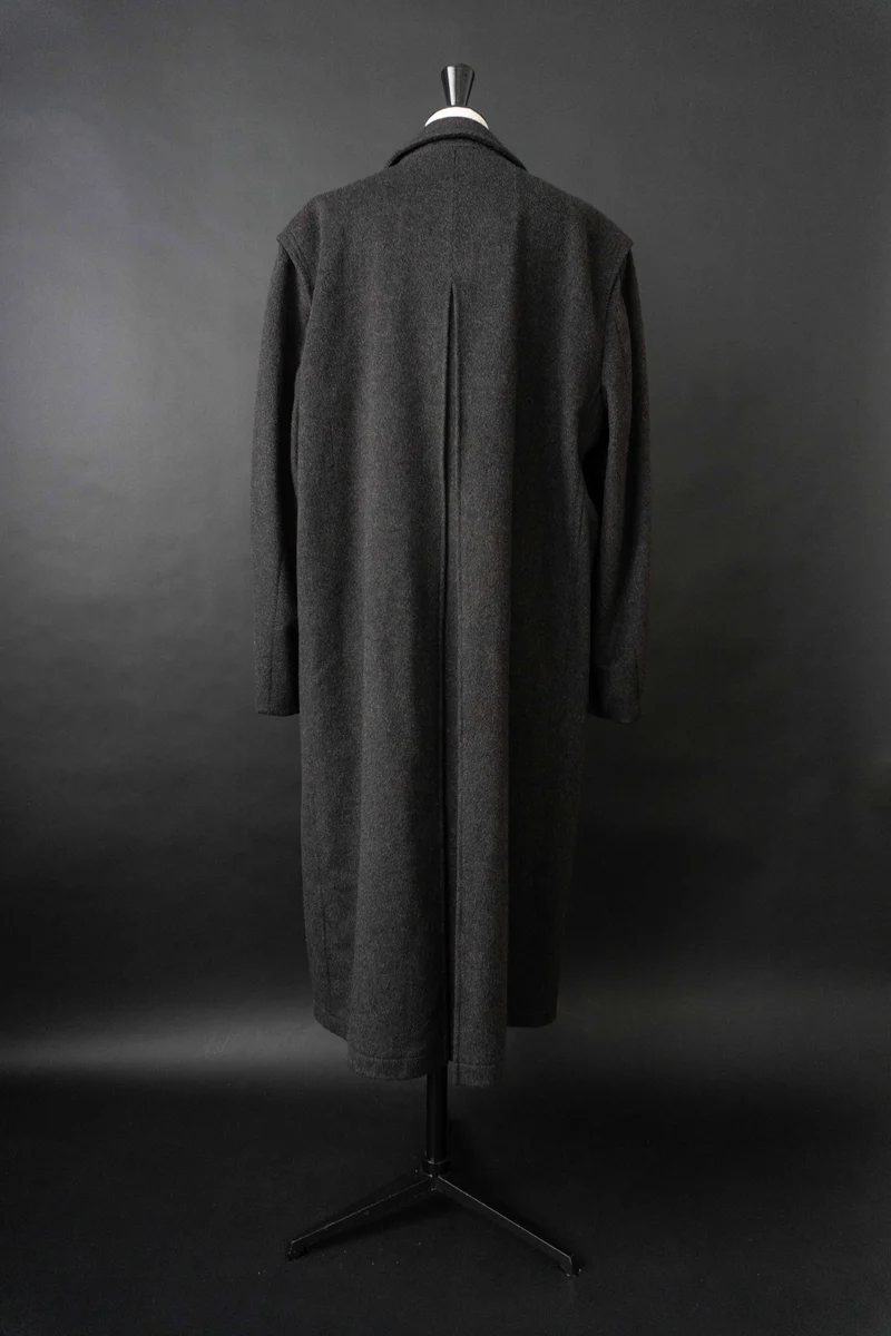 Vintage 80s Wollmantel Anthrazit, M–L