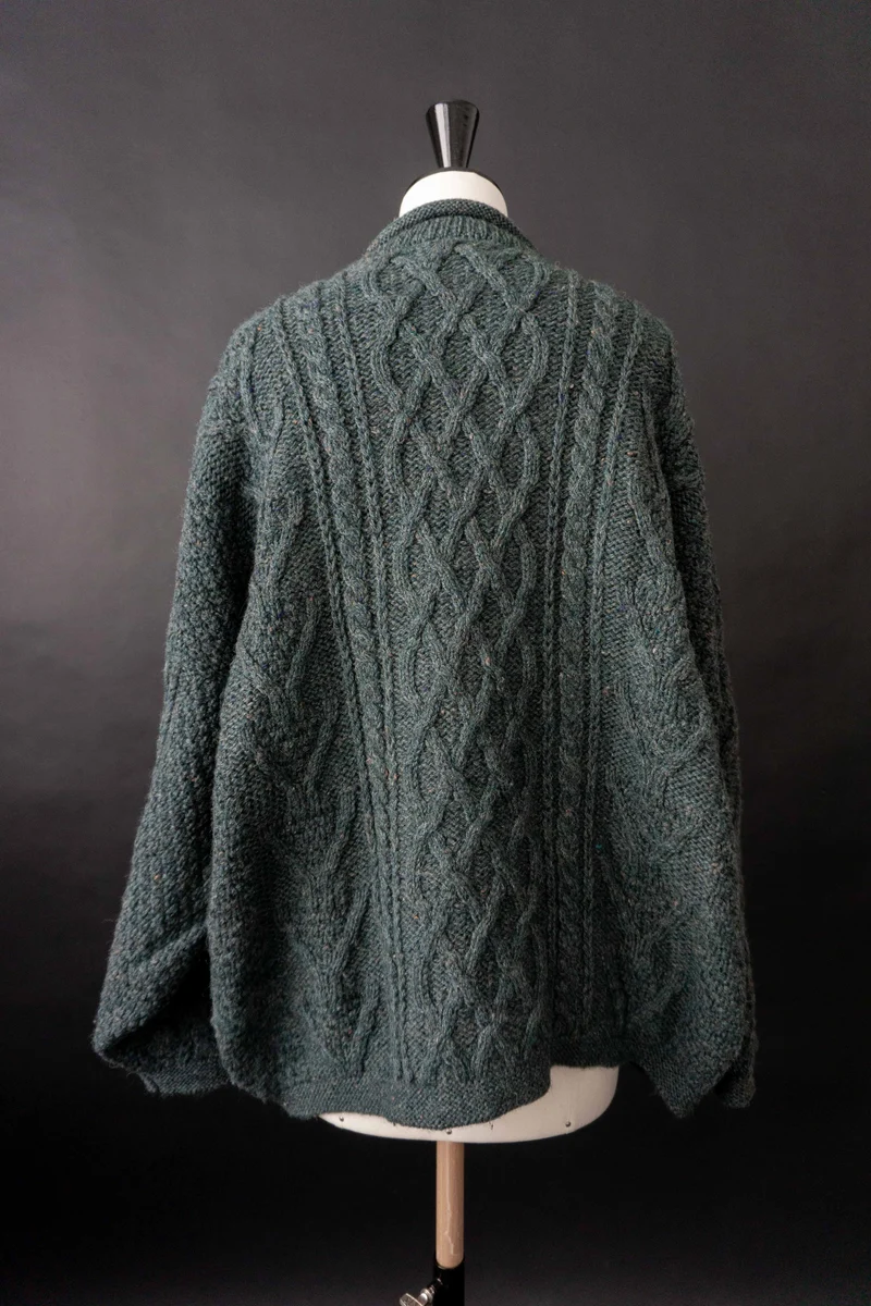Vintage Wollpullover Zopfmuster oversized, M–XL