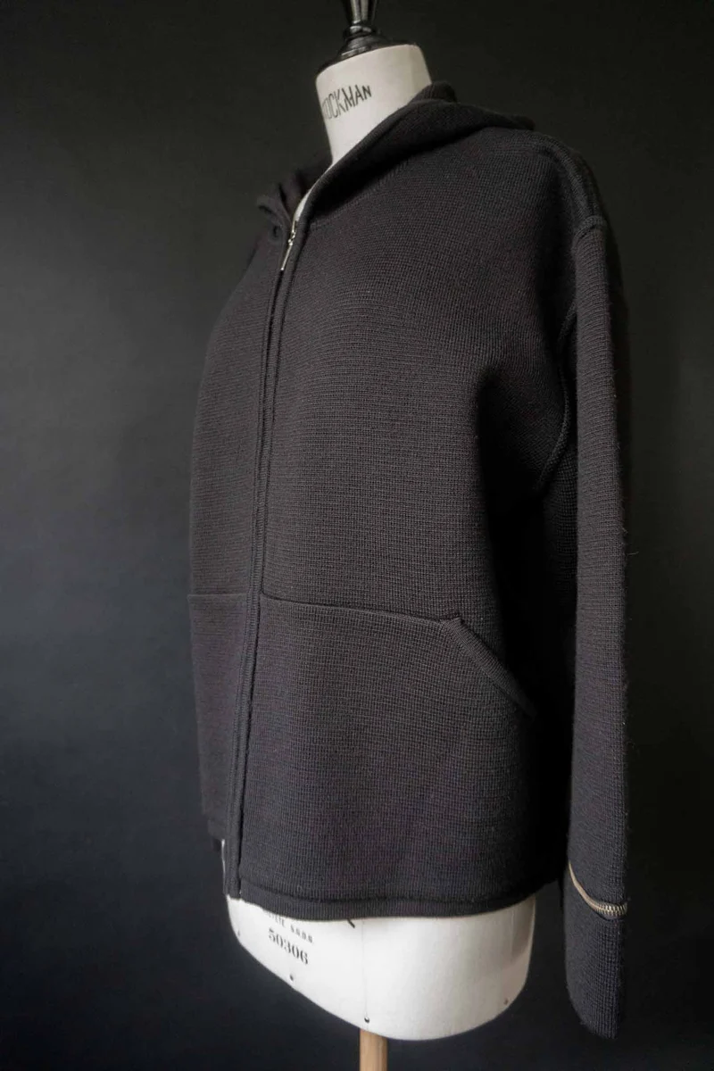 Vintage 90s Oversized Knit Zip Hoodie, M–L
