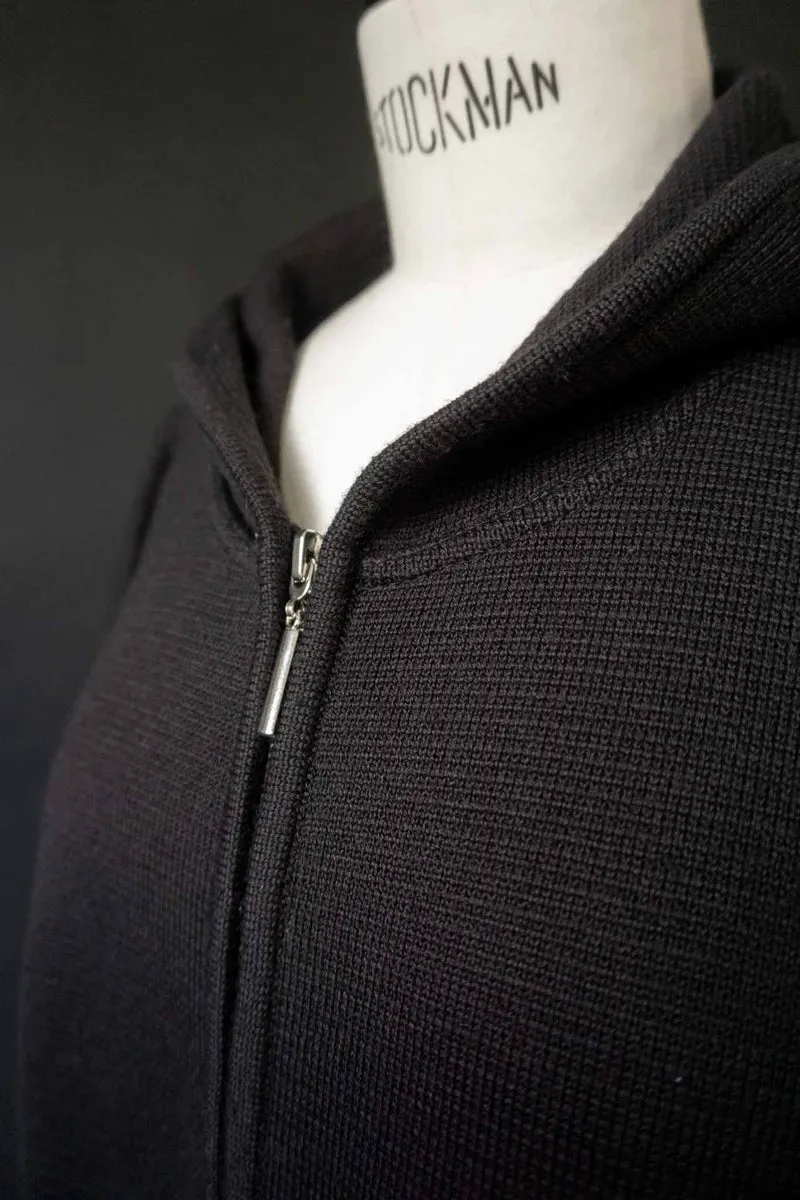 Vintage 90s Oversized Knit Zip Hoodie, M–L