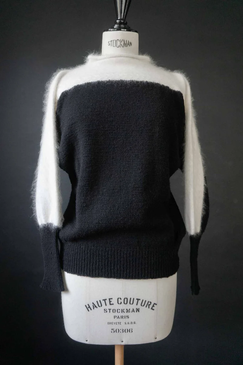 Vintage Angora Pullover mit Batwing-Schnitt, XS–S