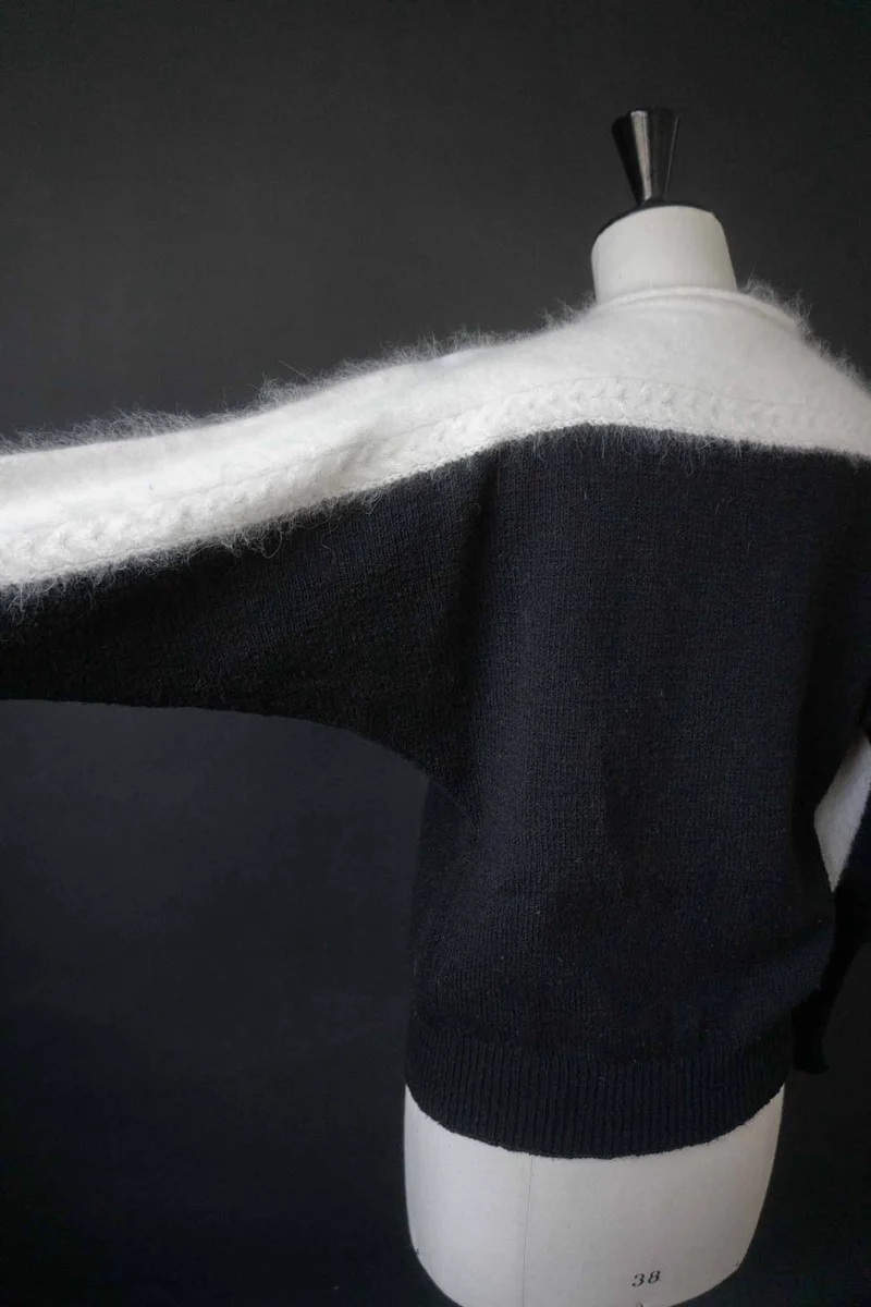 Vintage Angora Pullover mit Batwing-Schnitt, XS–S