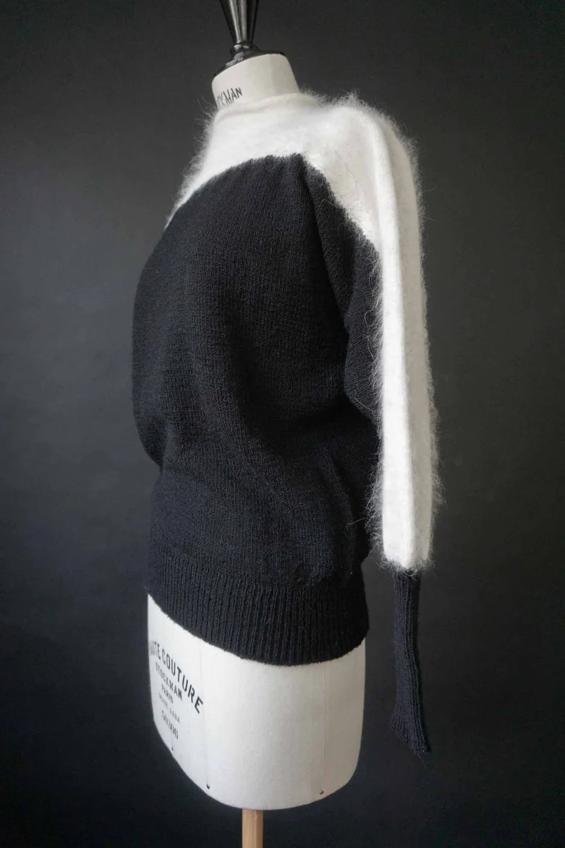 Vintage Angora Pullover mit Batwing-Schnitt, XS–S