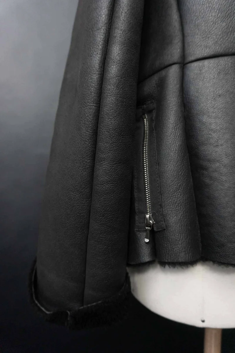Vintage 90s Jil Sander Lammfelljacke, XS–M