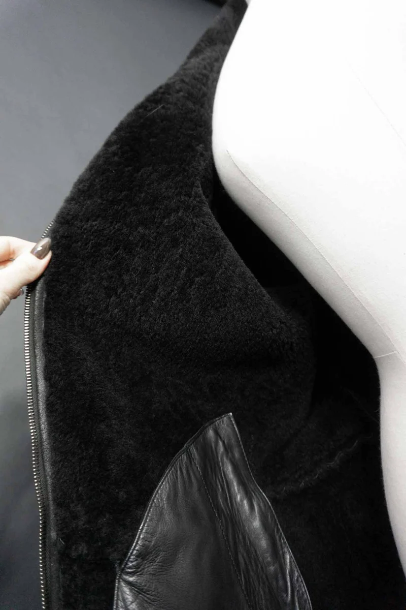 Vintage 90s Jil Sander Lammfelljacke, XS–M