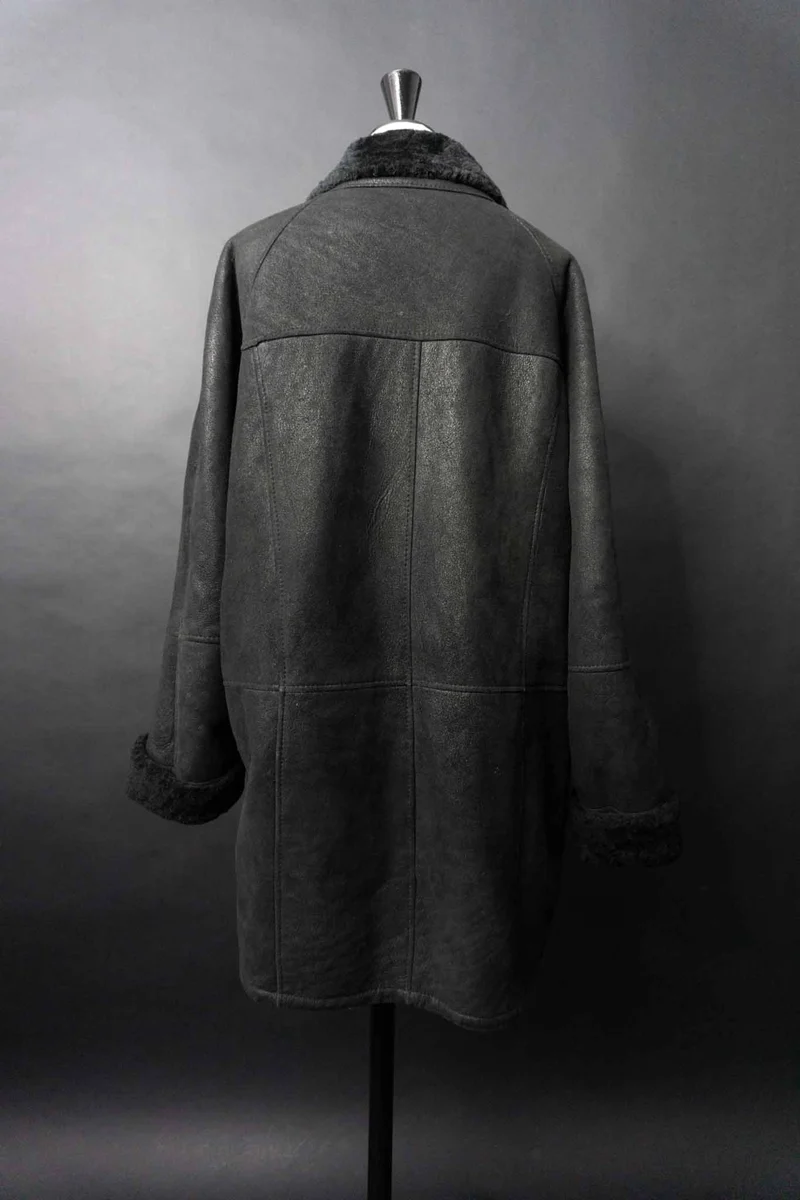 Vintage 90s oversized Lammfell Mantel, M–XL