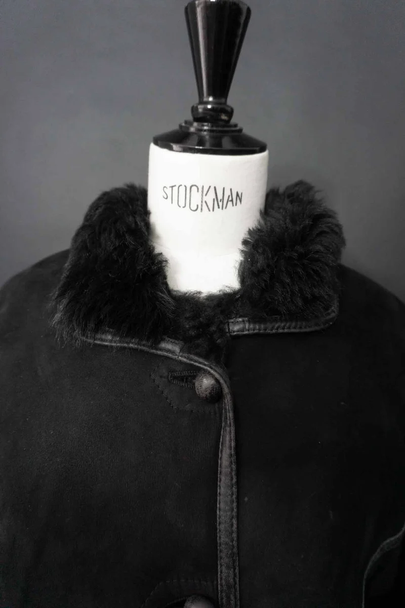 Vintage 80s Shearling Mantel, M–L