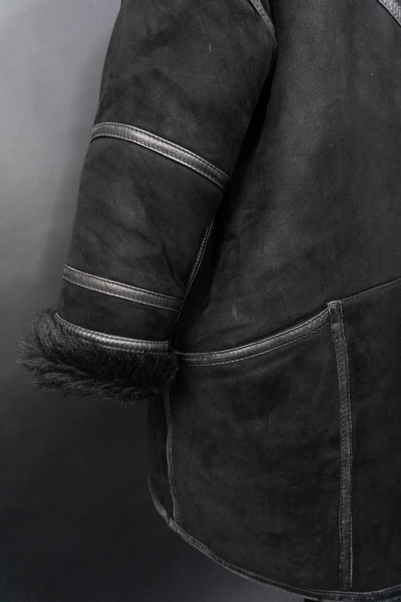 Vintage 80s Shearling Mantel, M–L
