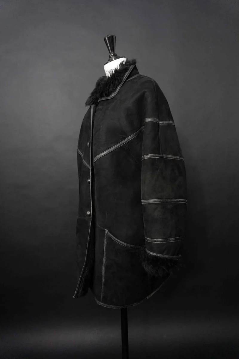 Vintage 80s Shearling Mantel, M–L