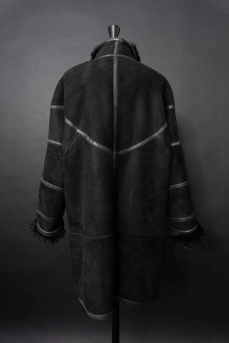 Vintage 80s Shearling Mantel, M–L