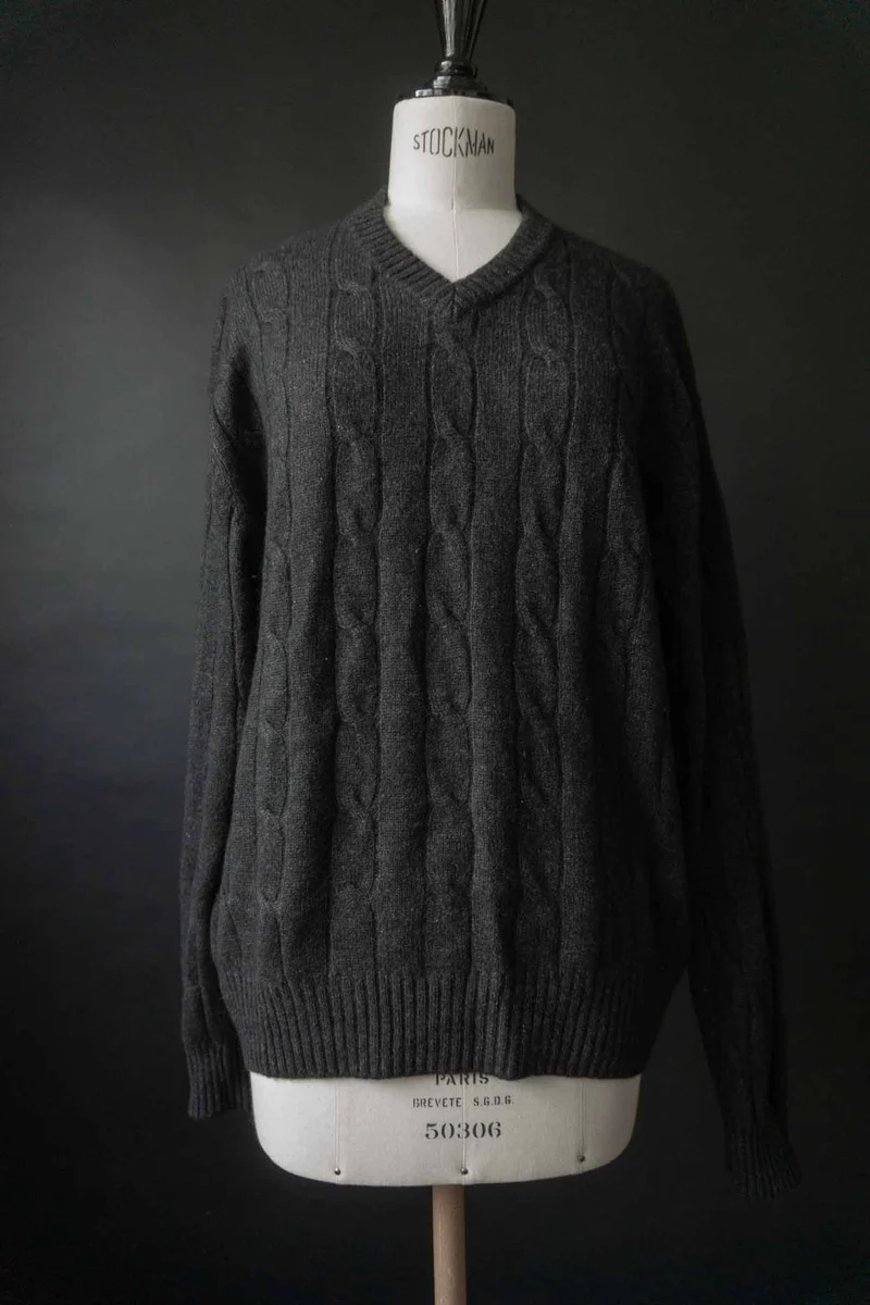 Vintage Kaschmir Pullover Cableknit, S–M