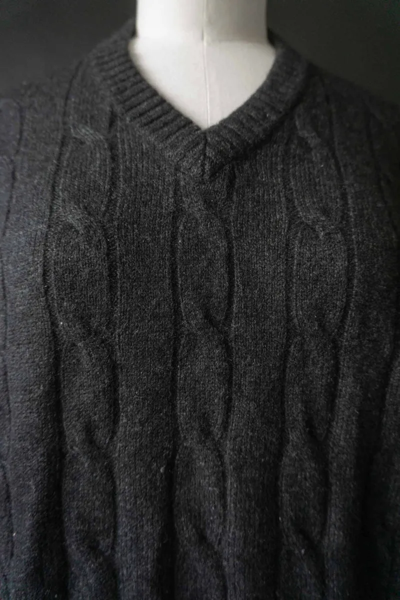 Vintage Kaschmir Pullover Cableknit, S–M