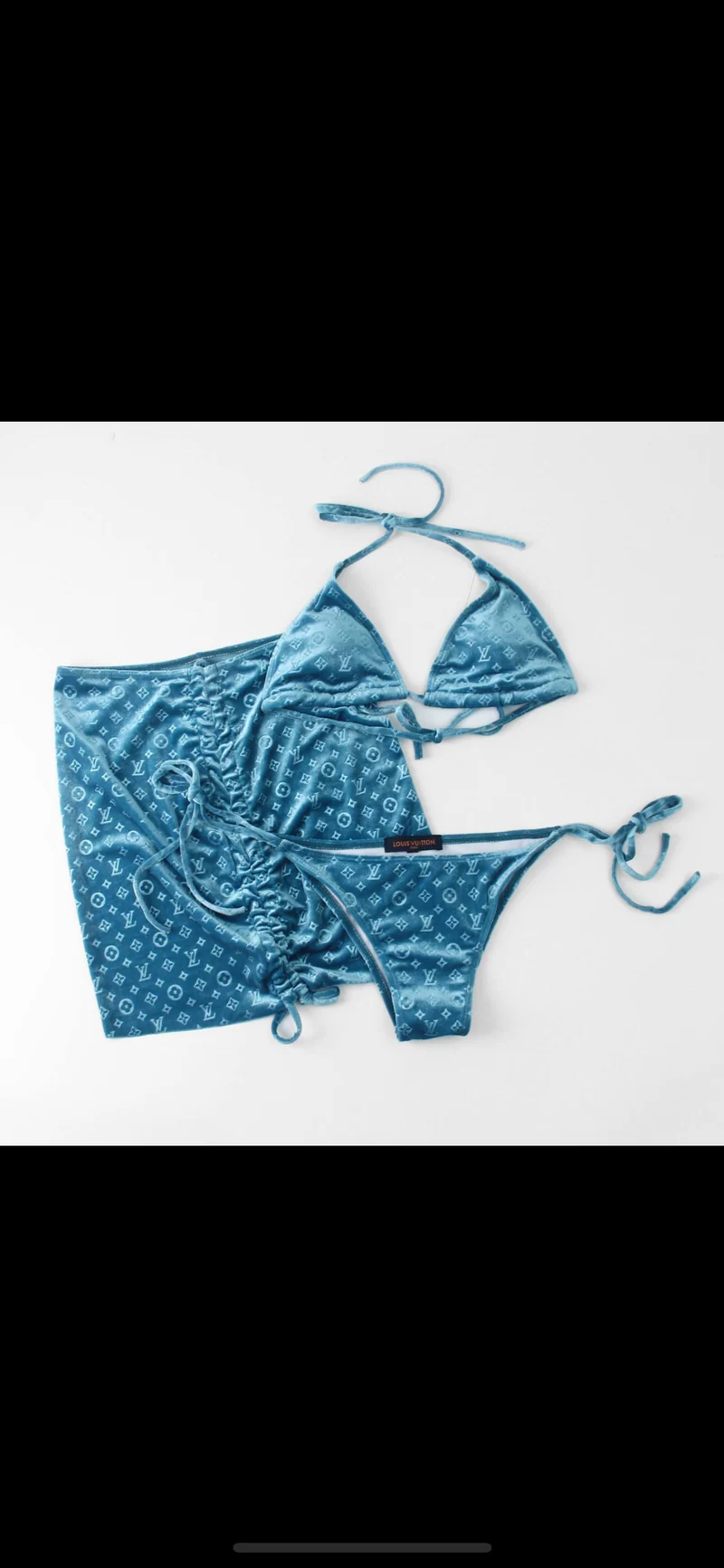 3pc Skirt Velvet Bikini Sets