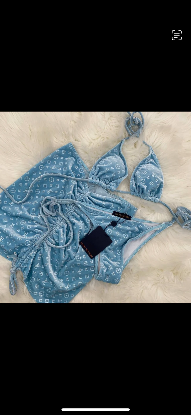 3pc Skirt Velvet Bikini Sets