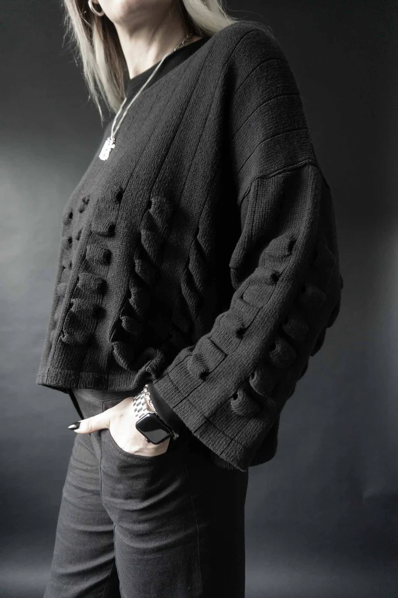 Vintage avantgarde Pullover boxy, M–L