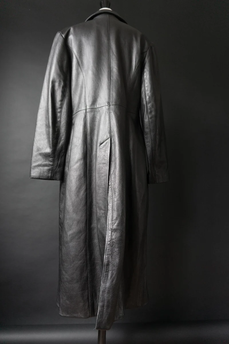 Vintage Ledermantel 90s, S–M