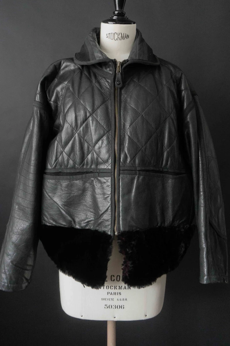 Vintage 80s Lederjacke, S–M