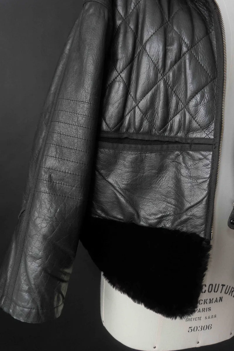 Vintage 80s Lederjacke, S–M