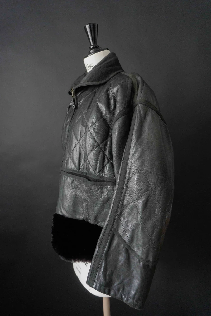 Vintage 80s Lederjacke, S–M