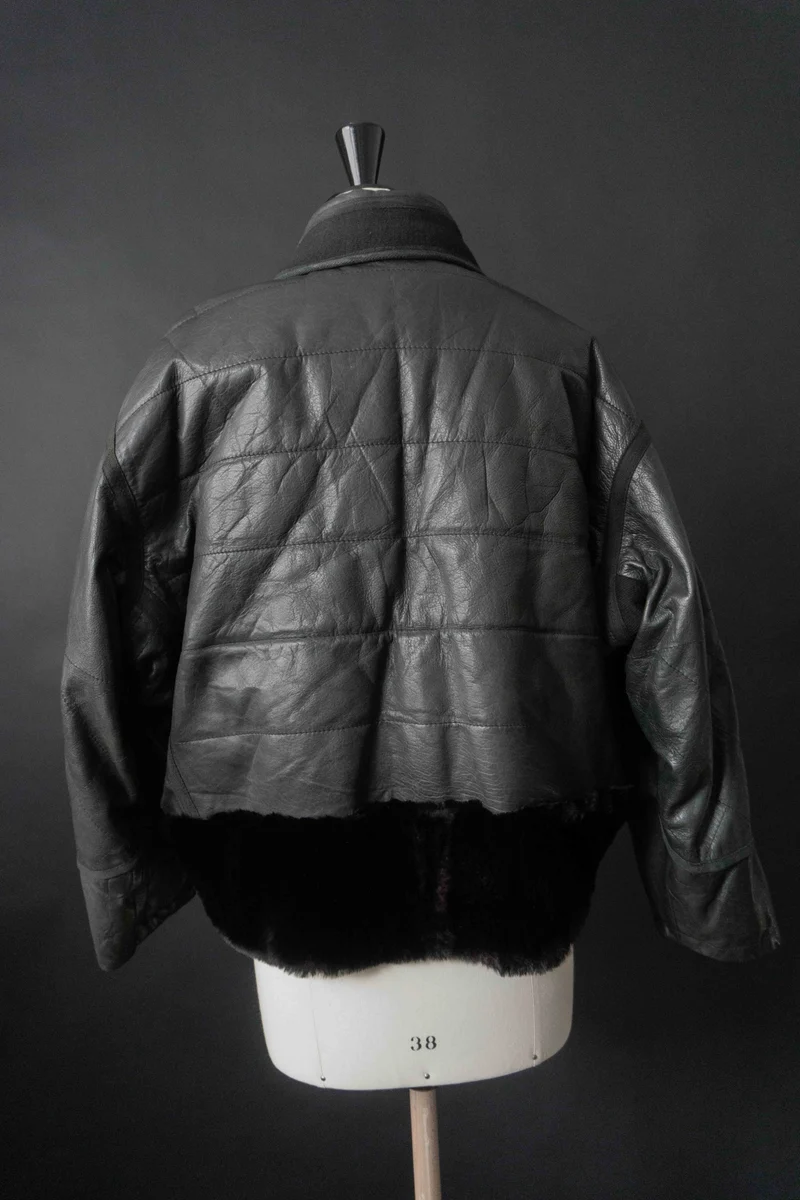 Vintage 80s Lederjacke, S–M
