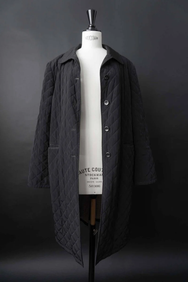 Vintage Steppmantel Schwarz, S–M