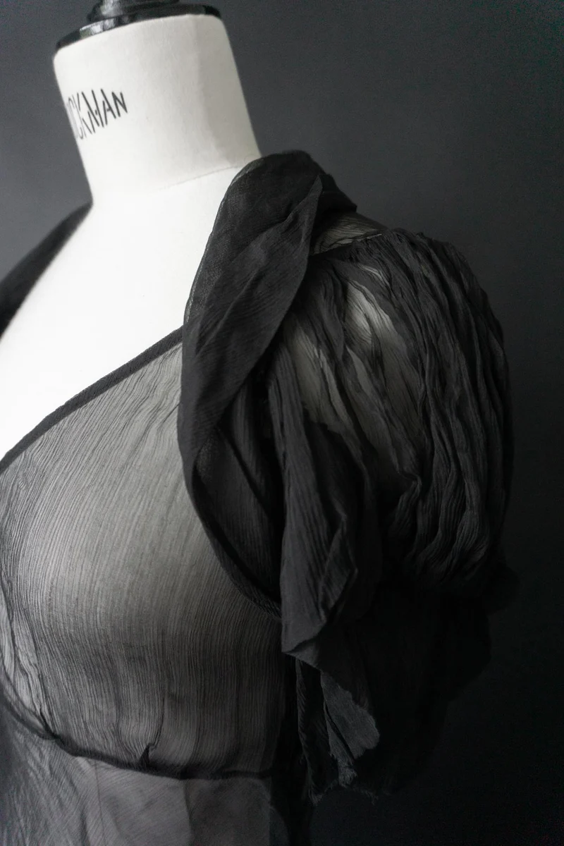 Vintage Calvin Klein Top Seide, Schwarz, XS–M