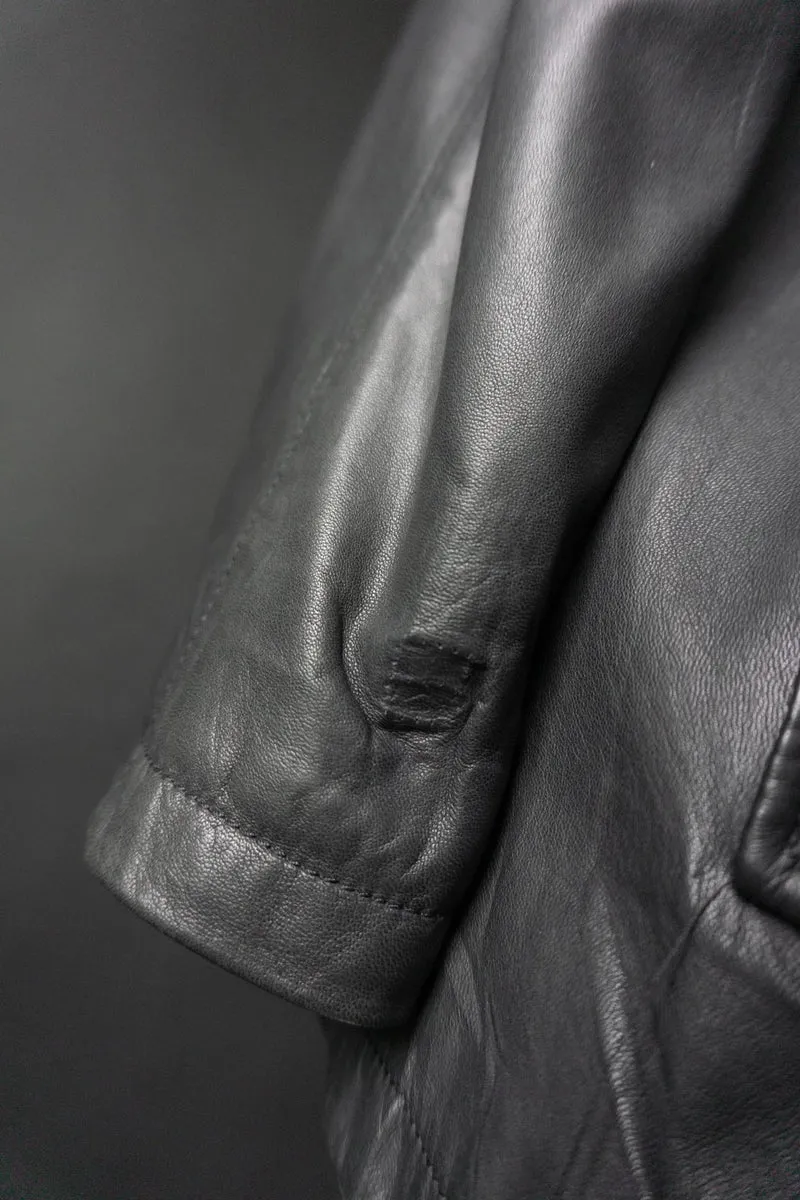 Vintage Prada Linea Rossa Lederjacke, Schwarz, XS–M