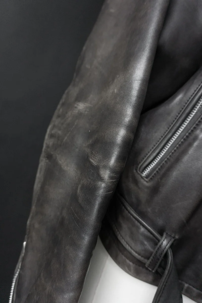 80s Biker-Lederjacke – Schwarzes Vintage-Echtleder