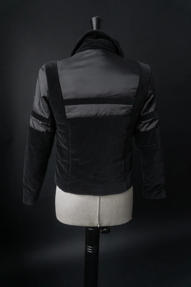 Cropped Puffer Jacke Samt, XS–S