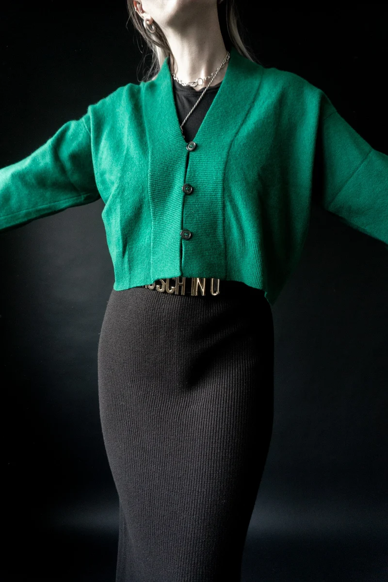 WALLIS Cardigan, Grün, Wolle, S–L