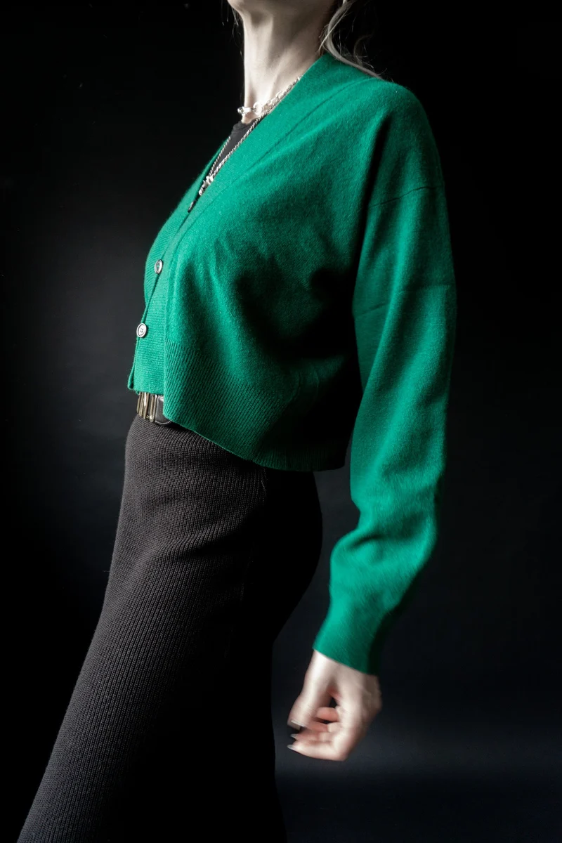 WALLIS Cardigan, Grün, Wolle, S–L