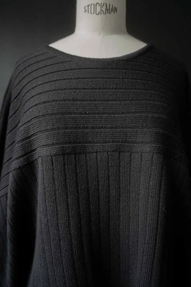 Vintage Wollpullover Rippstruktur, S–M