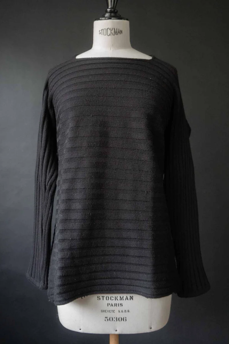 Vintage Wollpullover Rippstruktur, S–M